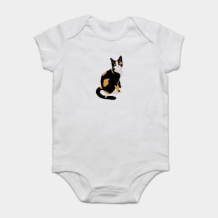 Calico Portrait, Cute Calico Cat, Calico Cat Lover Baby Bodysuit
